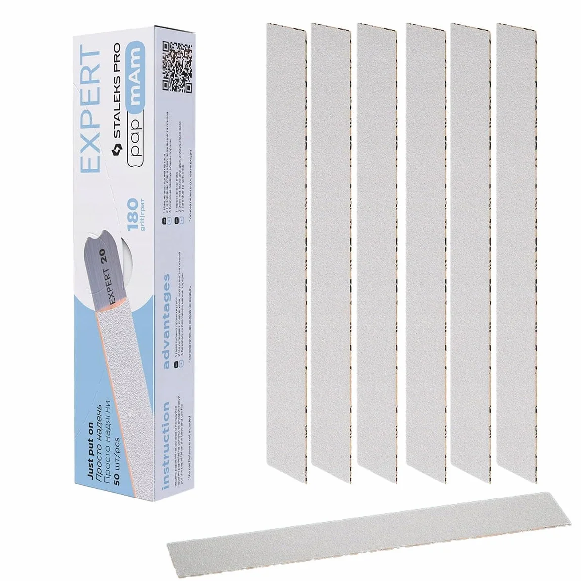 STALEKS PRO Papier écologique Housses de remplacement pour limes en minéral Expert 50 pièces Grain 180