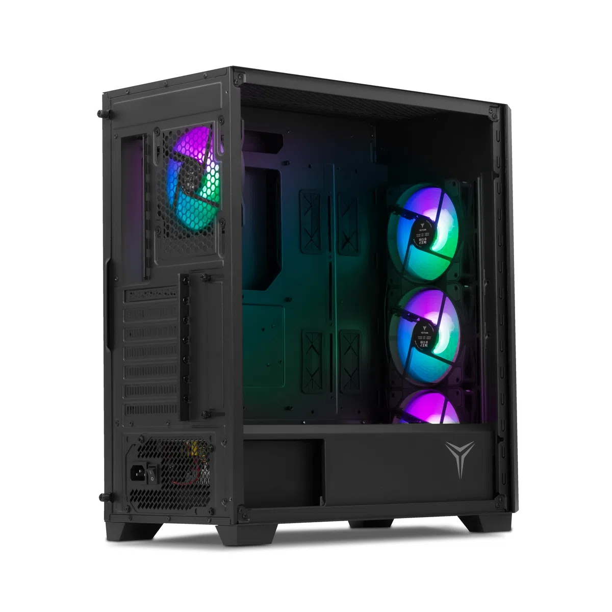 YEYIAN Phoenix Gamer Boîtier PC | Tour Médian | ATX, M-ATX, ITX | Panneau Avant Adressable | Panneau Latéral Verre Trempé | 4 Ventilateurs ARGB PWM | 3 Avant 1 Arrière 120mm | CPU 170mm | GPU 400mm