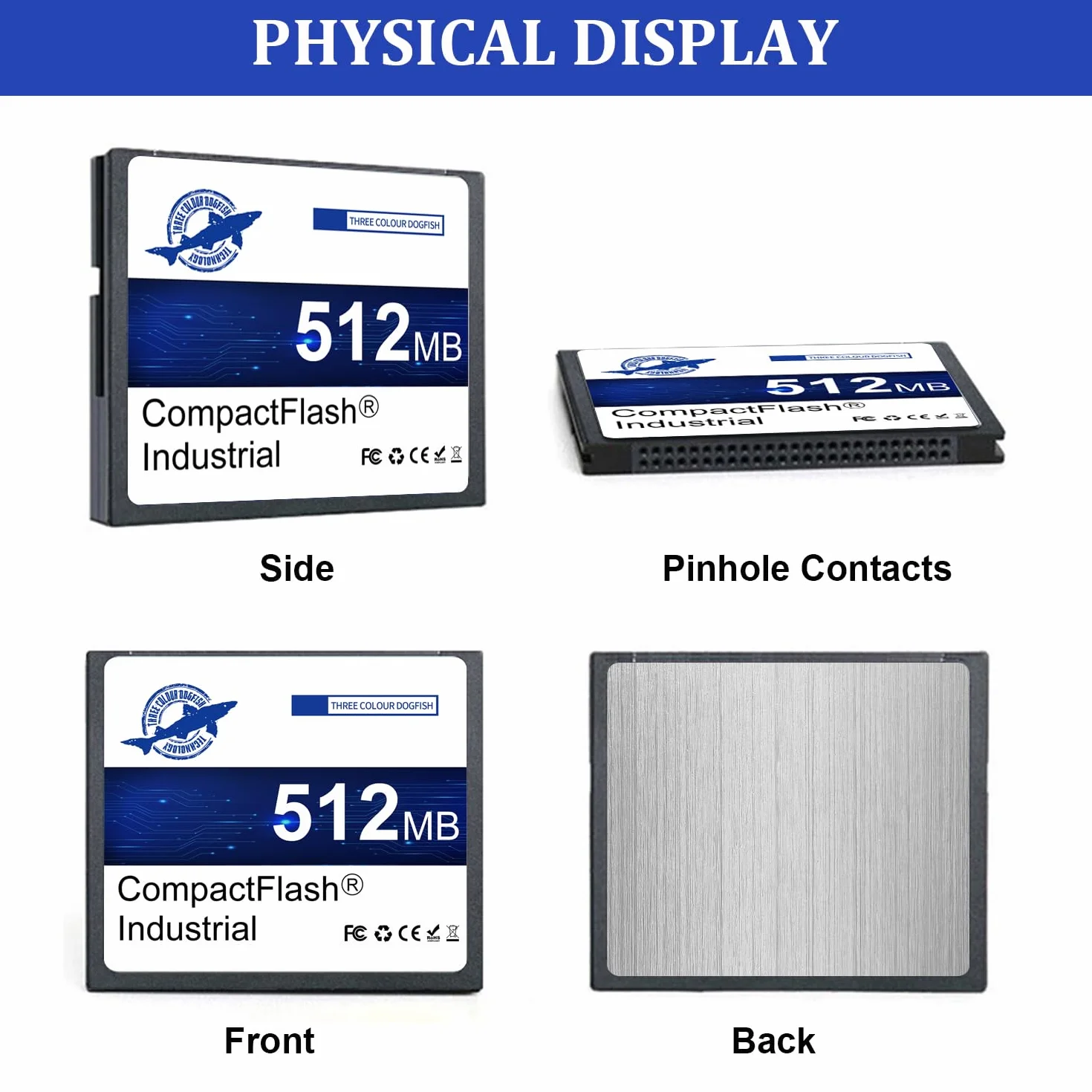 Dogfish Carte Mémoire Compact Flash 512 Mo Type I 2 Pack pour Appareil Photo Numérique