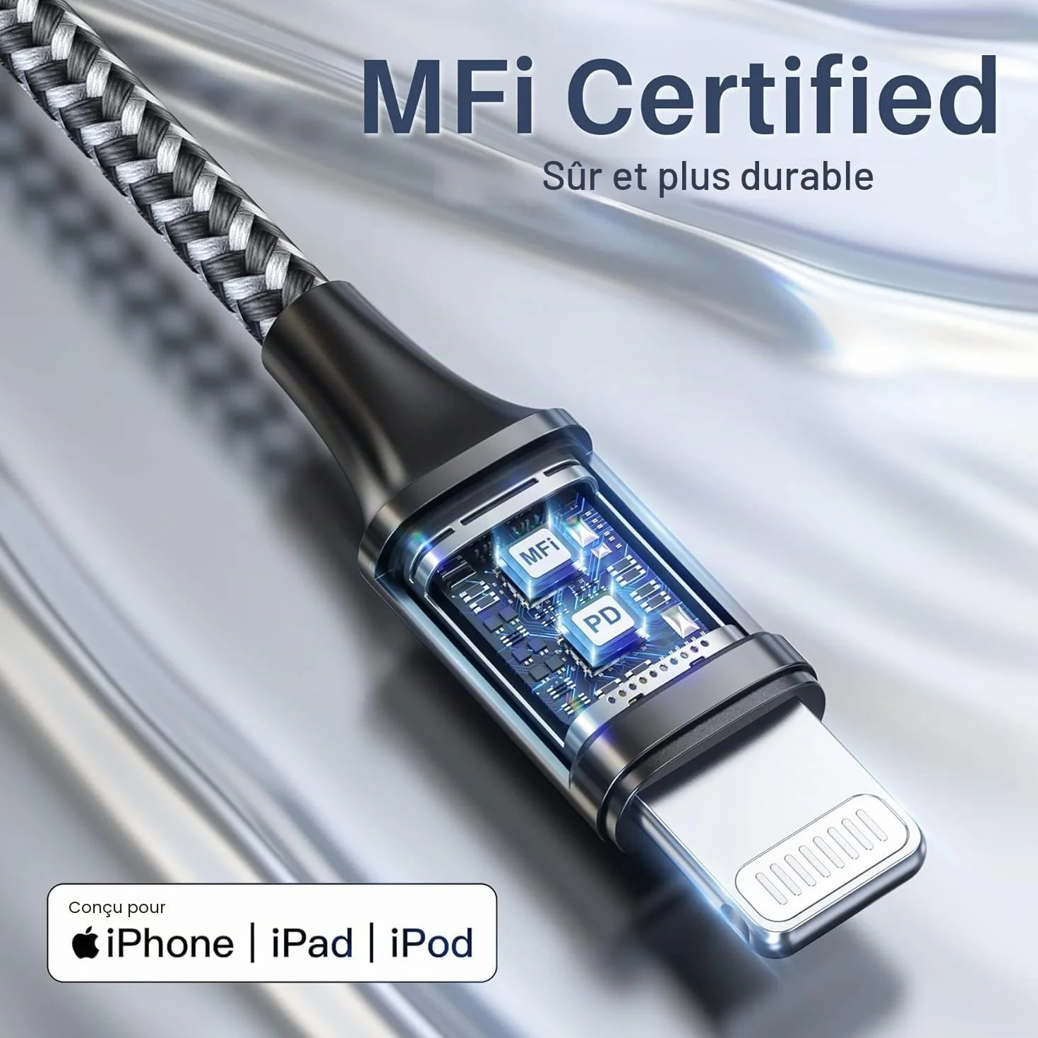 RAVIAD USB C to Lightning Cable 0.5M+0.5M MFi Certified Fast Charger iPhone 14 13 12 11 Pro Max Mini XR XS X 8 7 Plus 6s 6 SE