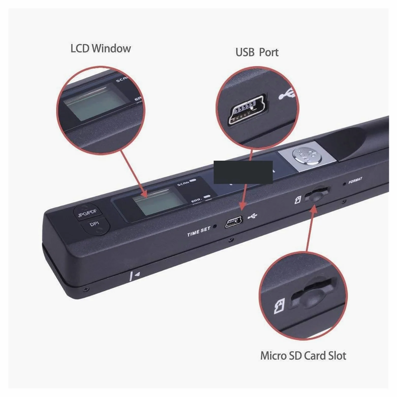 Scanner Portable, Scanner de Documents portatif, Photos fichiers Livres A4 Couleur HD 900DPI, Prise en Char des formats JPEG et CPF(Groen)