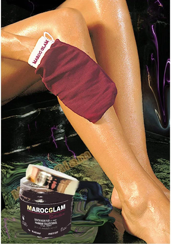 Savon Noir Gommage 470g + Gant Kessa OFFERT à l'huile d'olive 100% Naturel Hammam et Spa