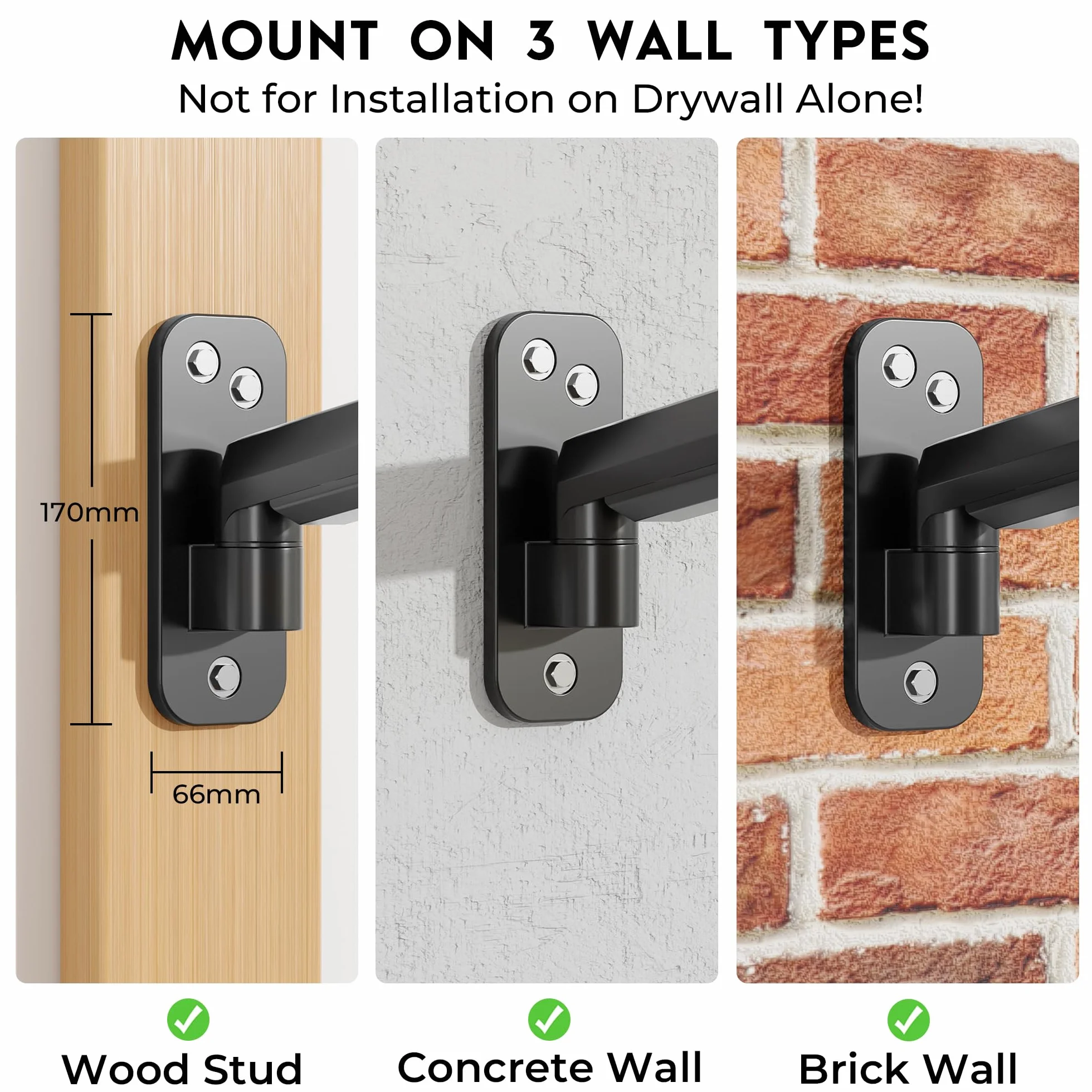 BONTEC Support Mural Bras Articulé Écran PC 13-42 Pouces 9 kg VESA 200x200 Rotation 360° Pivot 180°