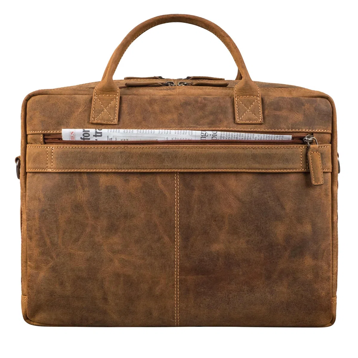 STILORD Zenon Cuir Sac Porte-Documents pour Ordinateur Portable 15.6-16 Pouces - Grand Sacoche Business Bandoulière - Sac Travail Cuir Véritable pour Homme & Femme Couleur:Bergamo - Marron