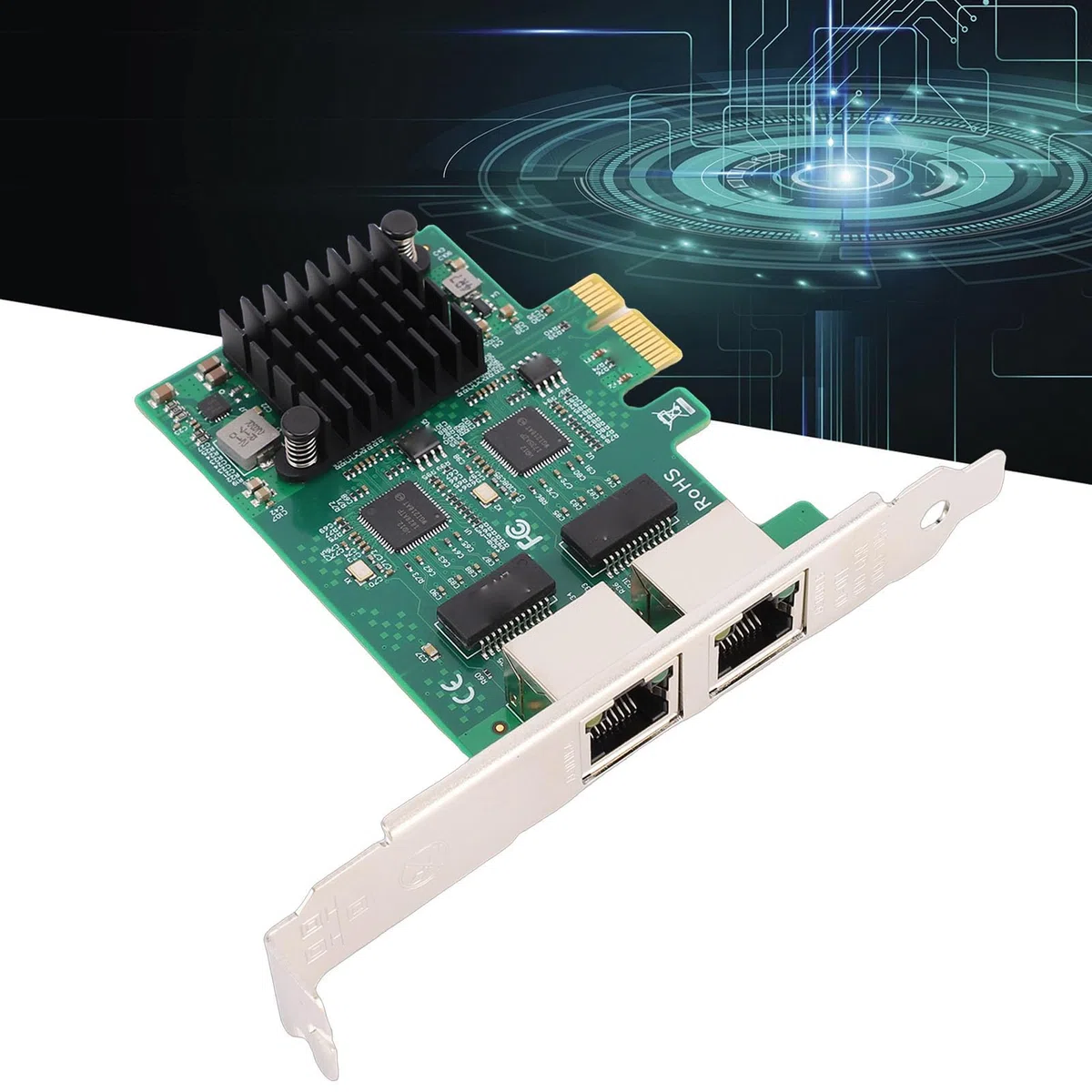Ausla Carte Réseau Gigabit Double RJ45, I210AT