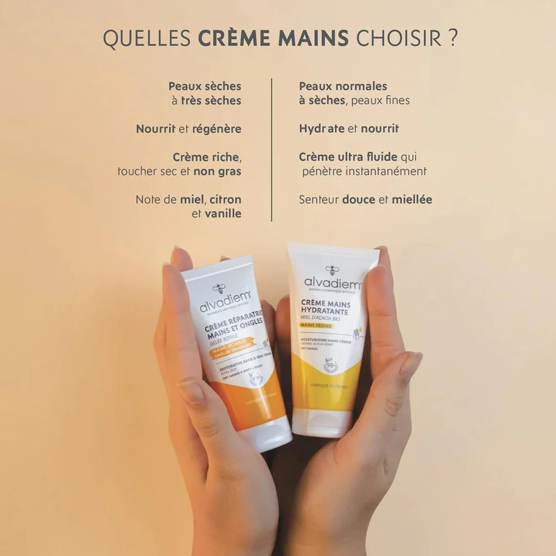 Alvadiem Crème Réparatrice Mains et Ongles Gelée Royale Bio 50 ml