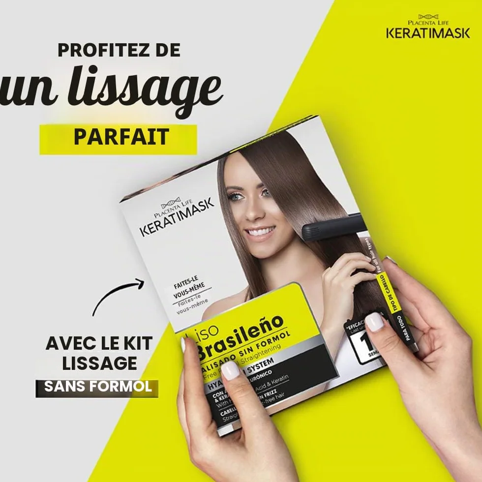Kit de lissage brésilien Keratimask Be Natural, lot de 3 x 380 g