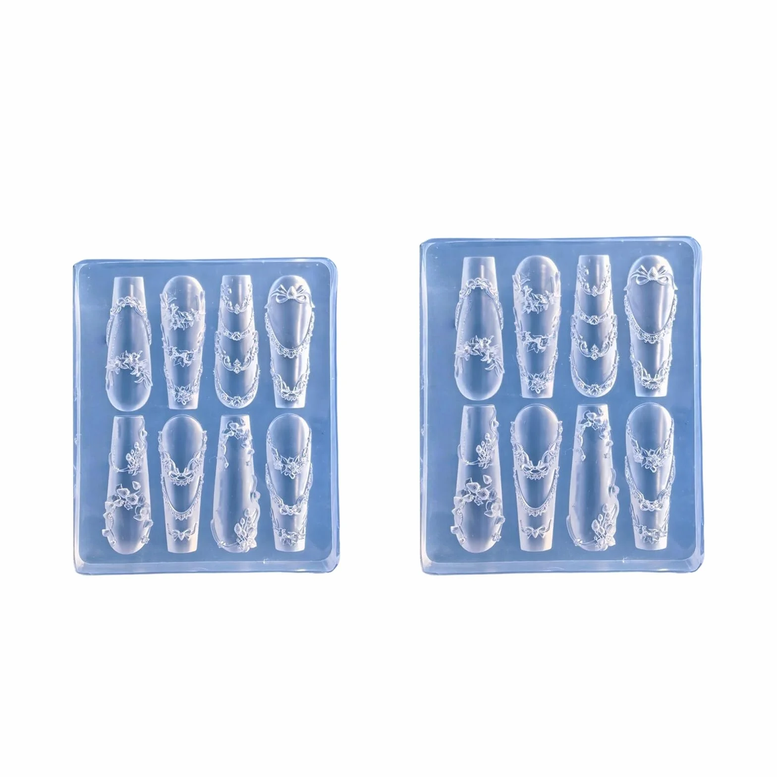 Moule à ongles en silicone avec motifs amovibles pour manucure créative