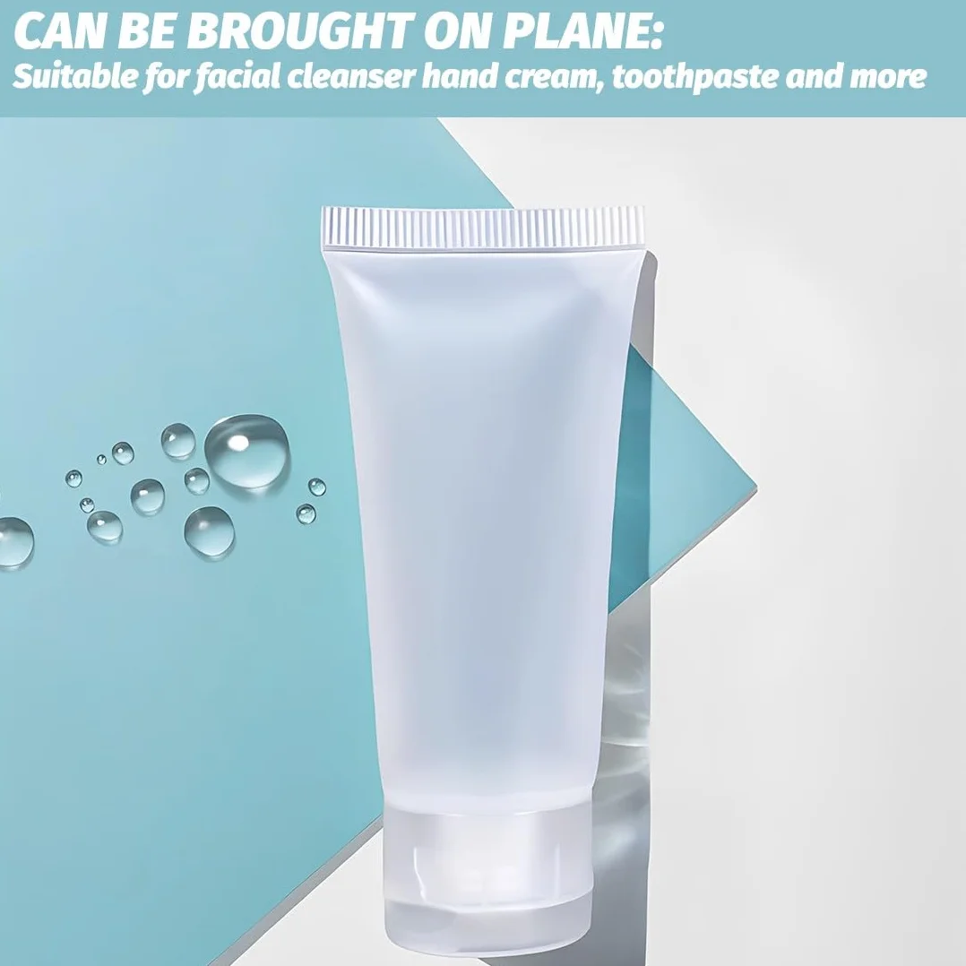 Lot de 6 Flacons Voyage Transparents Rechargeables pour Shampooing et Après-Shampoing