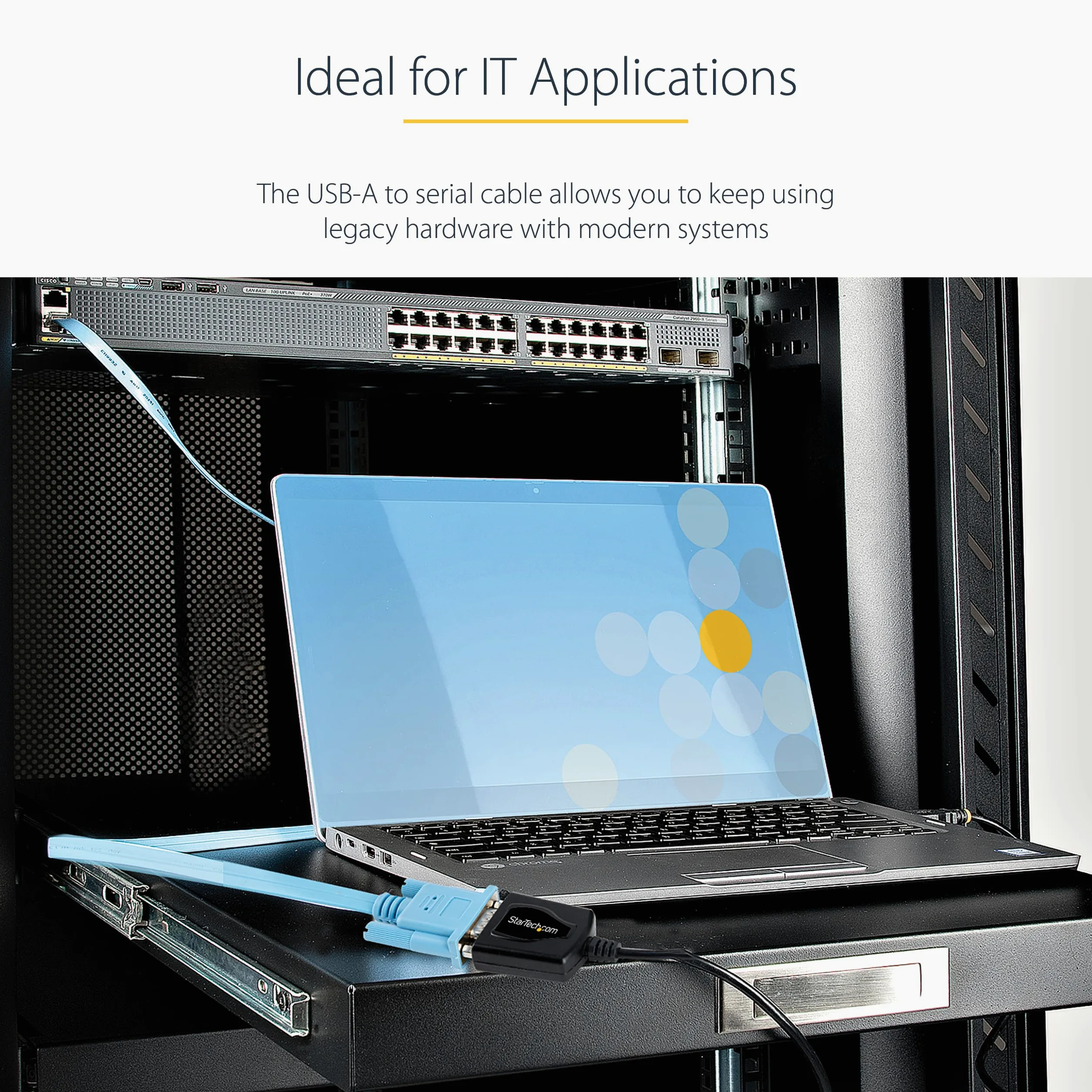 StarTech Câble USB vers RS232 1m, DB9 Mâle, Prolific (1P3FPC-USB-SERIAL) | Retention COM, Convertisseur, Windows/Mac, Pour PLC/Imprimante/Scanner