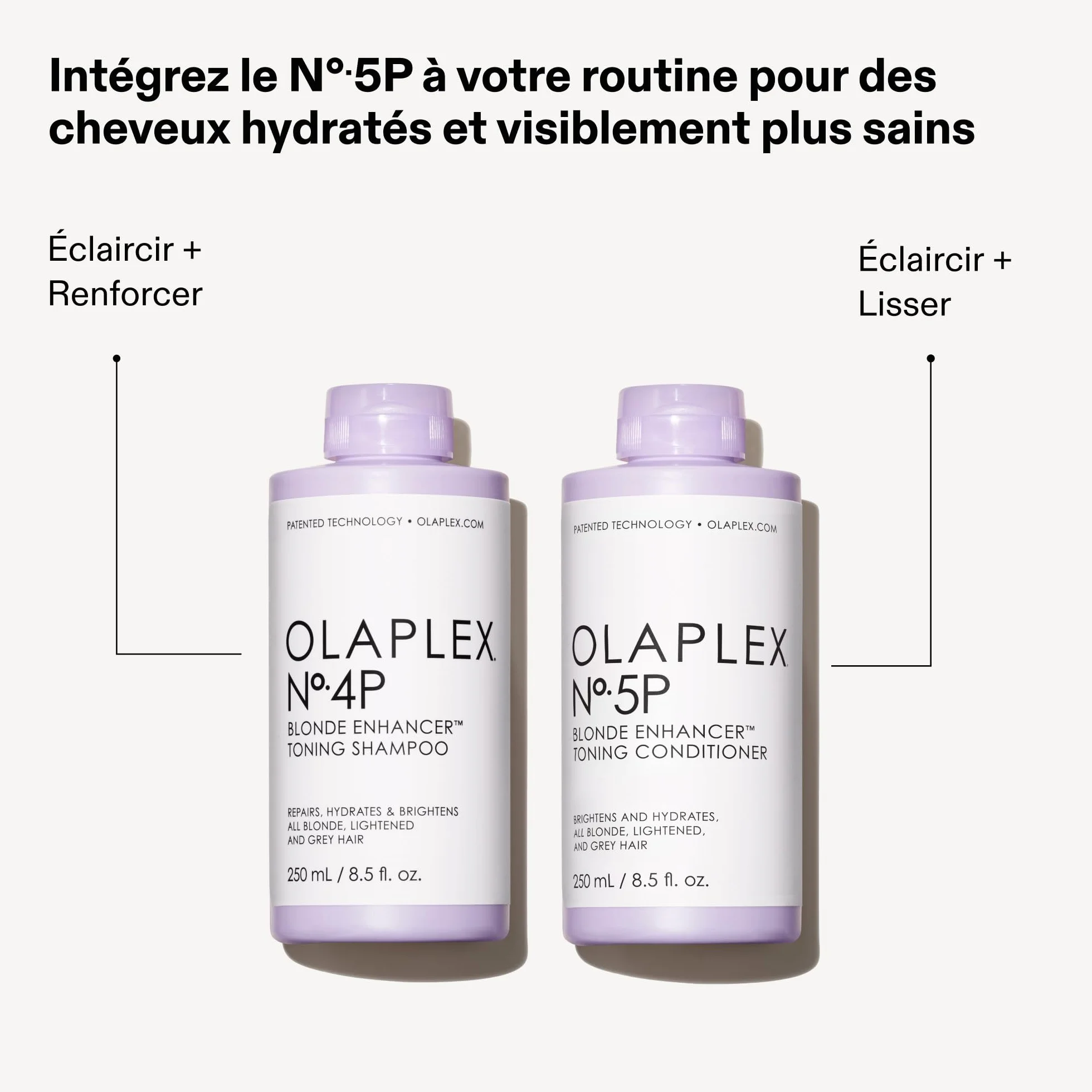 Olaplex 4P Shampoing Violet Révélateur de Blonde, Répare, Hydrate, Illumine Cheveux Blonds, Éclaircis, Gris, Sans Sulfate, 250ml