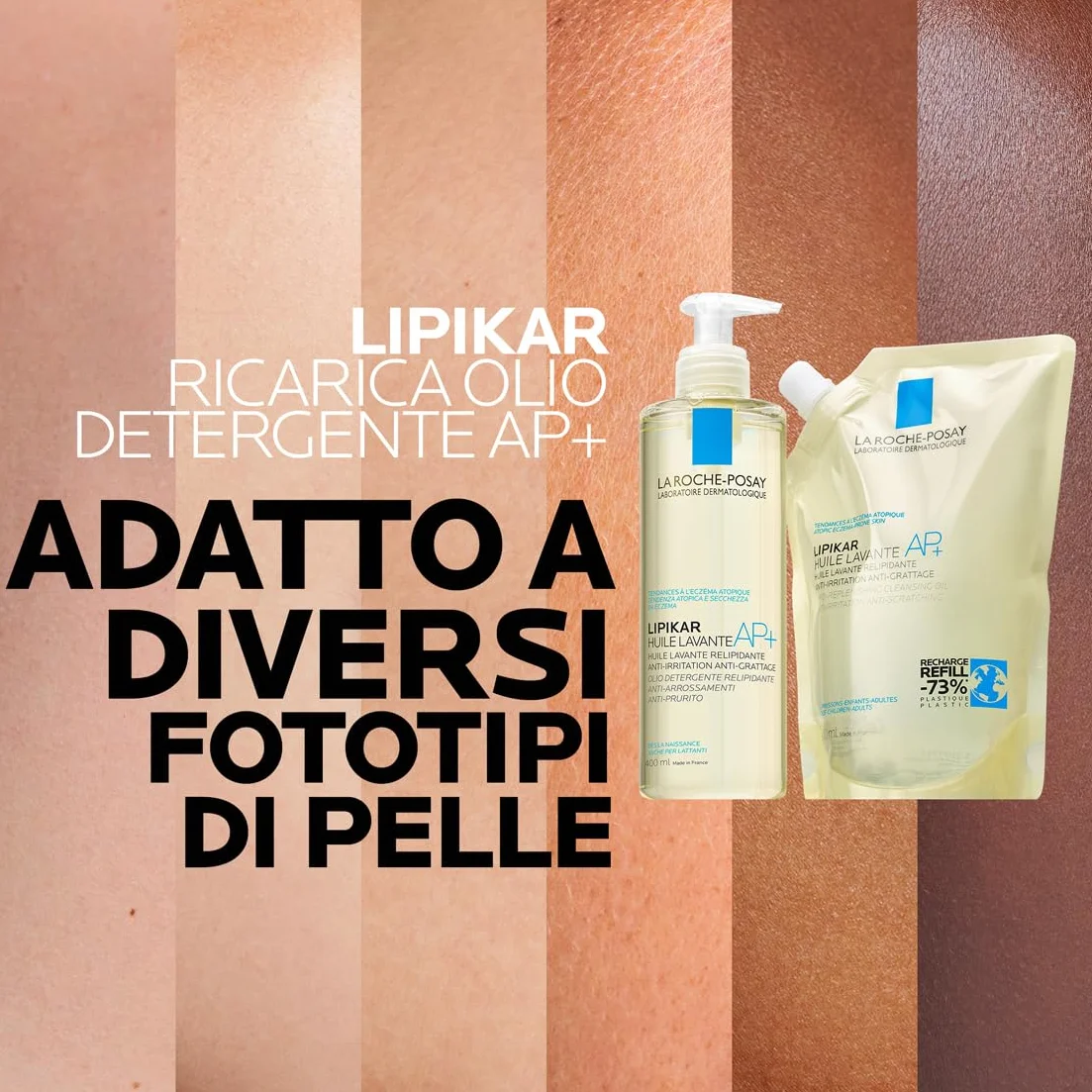 La Roche-Posay Lipikar Huile Lavante AP+ Recharge Huile de Douche Anti-irritation Peaux Sèches Atopique Eczéma Beurre de Karité Niacinamide