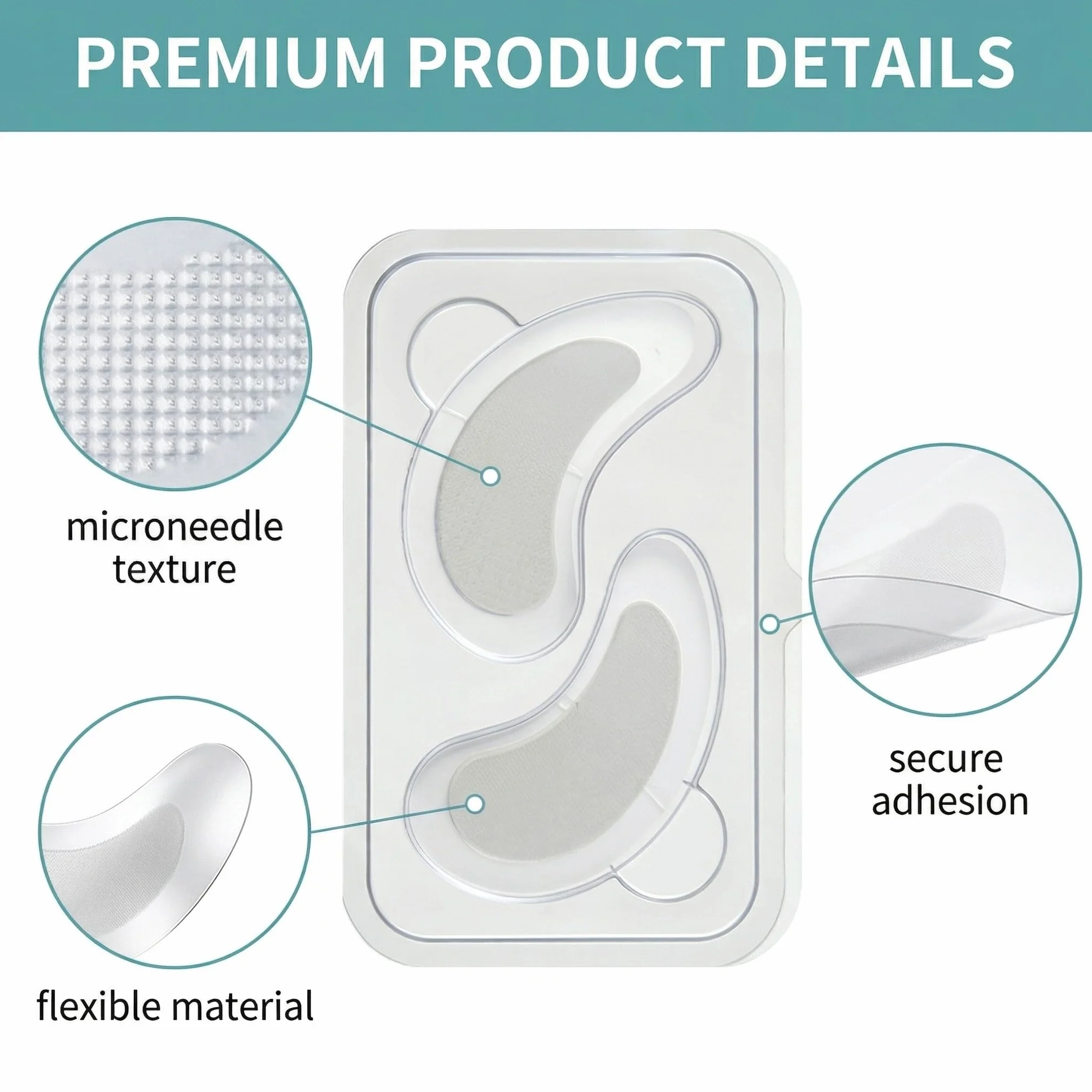 Patchs pour les Yeux à Micro-aiguilles Dissolvantes Anti Cernes Poche Éclat, Patch Nano Microneedle avec Acide Hyaluronique Peptides