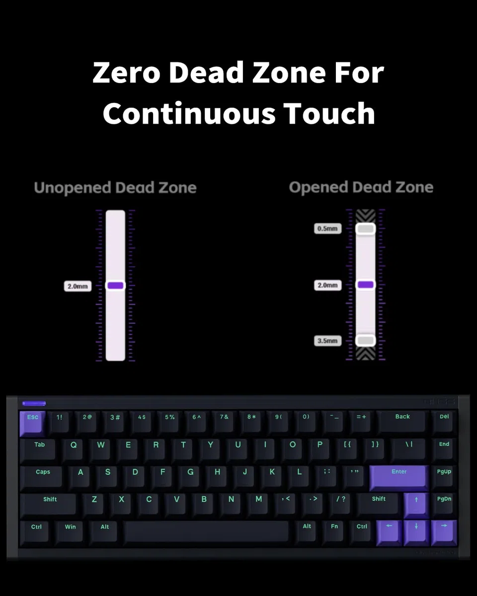 NuPhy X BH65 Clavier de jeu en aluminium 68 touches RVB, déclenchement rapide, filaire, effet Hall personnalisé, touches PBT, point d'actionnement