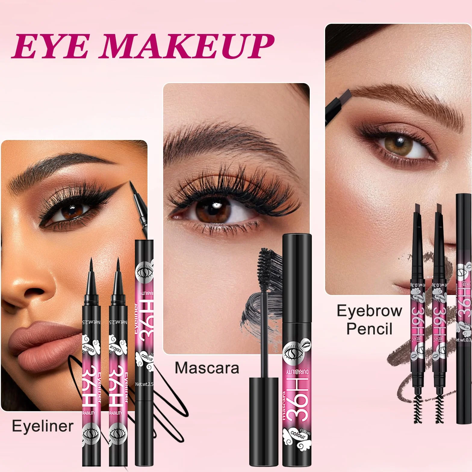 Coffret Maquillage Professionnel Femme avec Palette Yeux Fond de Teint Correcteur Contour Gloss Lèvres Eyeliner Mascara Crayon Sourcil Pinceaux