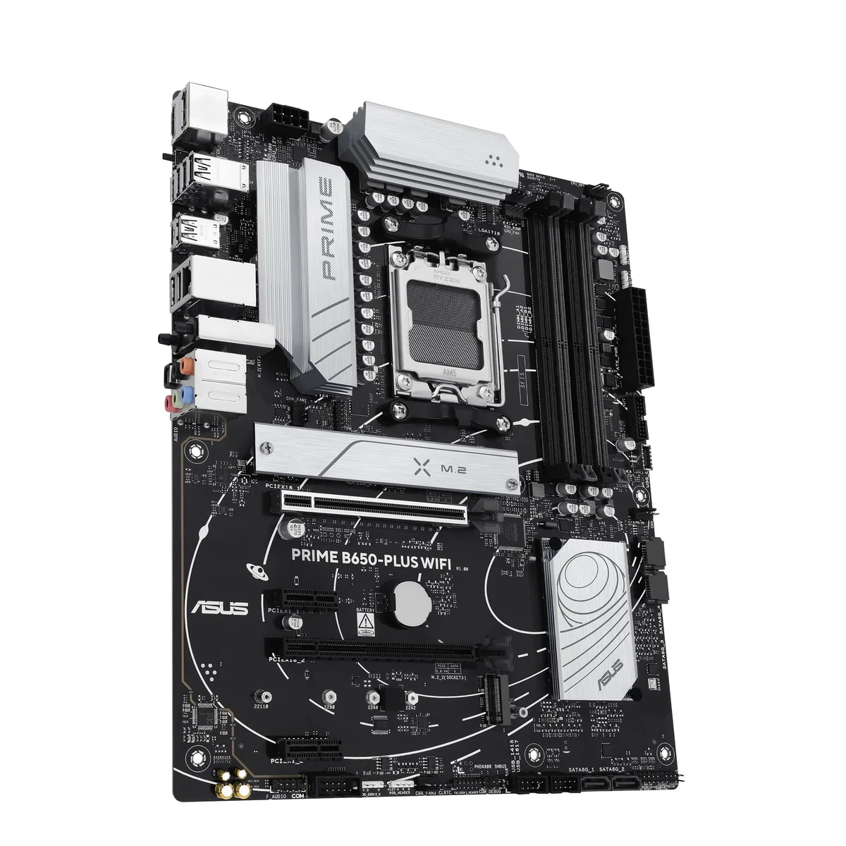 ASUS Prime B650-PLUS Carte mère WiFi AMD B650 AM5 Ryzen Desktop 9000 8000 & 7000 ATX, DDR5, PCIe 5.0 M.2, LAN 2,5 Go, WiFi 6E, HDMI, SATA 6 Gbit/s, USB Type-C, BIOS Flashback, Thunderbolt 4 en-tête