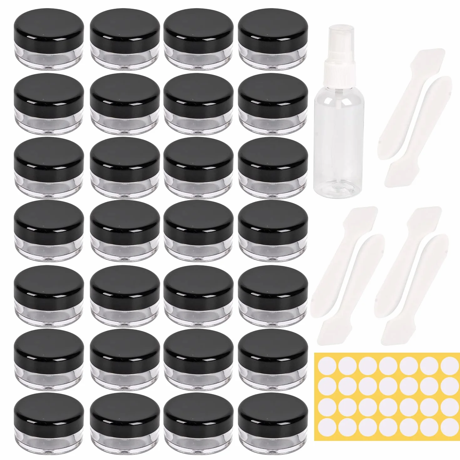 70 Pièces pot cosmétique vide 5ml Noir petit récipient cosmétique