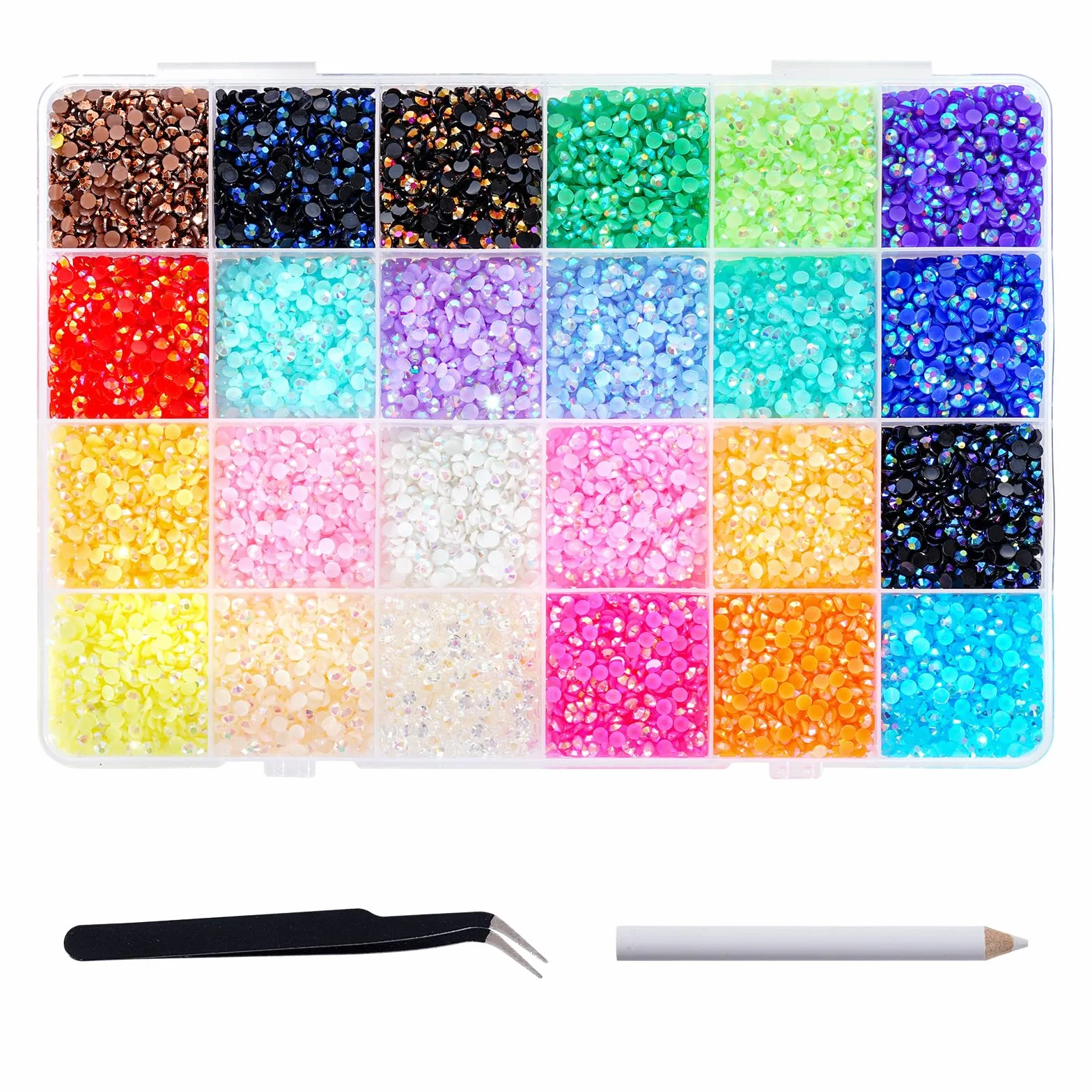 Kit Bedazzler 19 200 strass pour ongles, pierres 3 mm, pince et stylo, décoration ongles (4 mm)