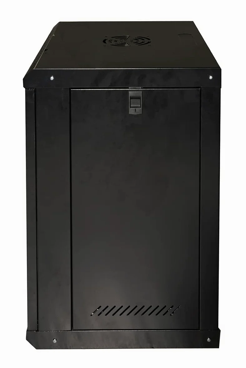 Armoire Rack 19" 9U LINK SÉRIE LUMIÈRE Couleur Noir avec Porte Verre (AxPxL) MM 600X400X530 Étagère Incluse