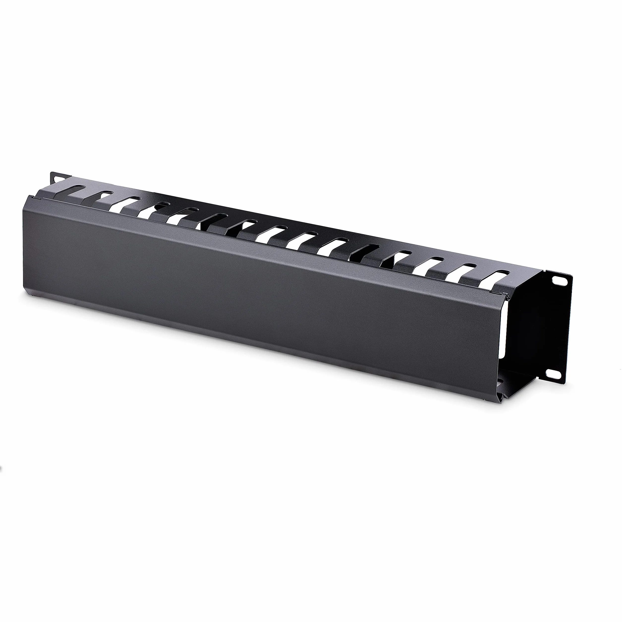 StarTech Goulotte Horizontale à Doigts 2U avec Couvercle, Rack 19po, Acier | Conduit de câbles, Trous de passage, Couvercle amovible, Câbles enroulés, Armoire, CMDUCT2U