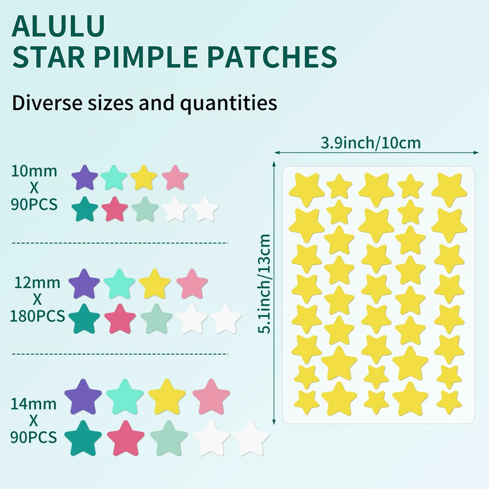 Patch Boutons Acne 360 Pièces, 3 Tailles Pimple Patch Star avec Huile Tea Tree et Acide Salicylique, Hydrocolloïdes Imperméables