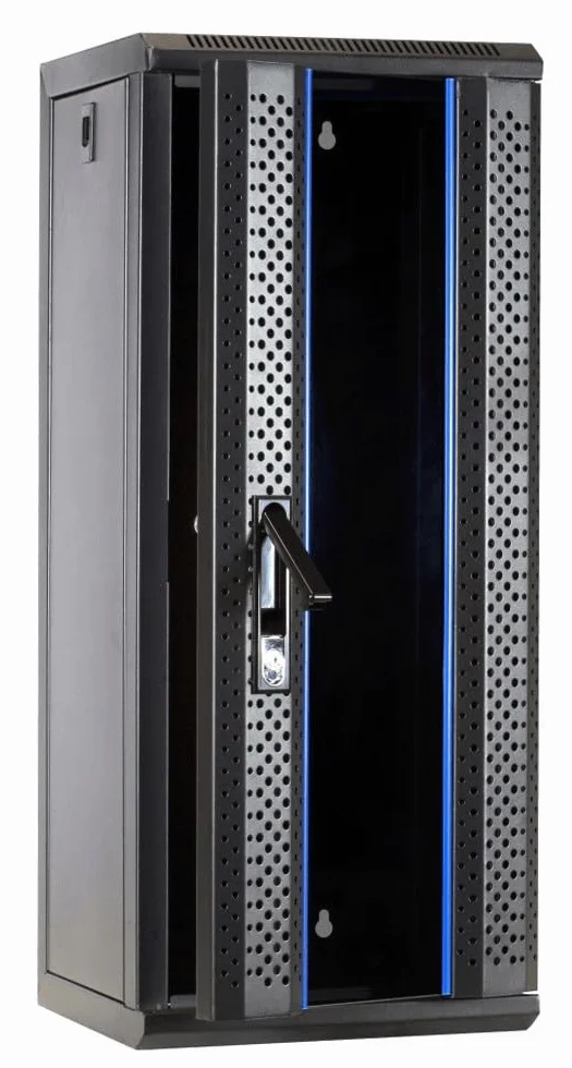 Baie de Serveur 15U 10 Pouces avec Porte en Verre 312x310x752mm Noir Verrouillable