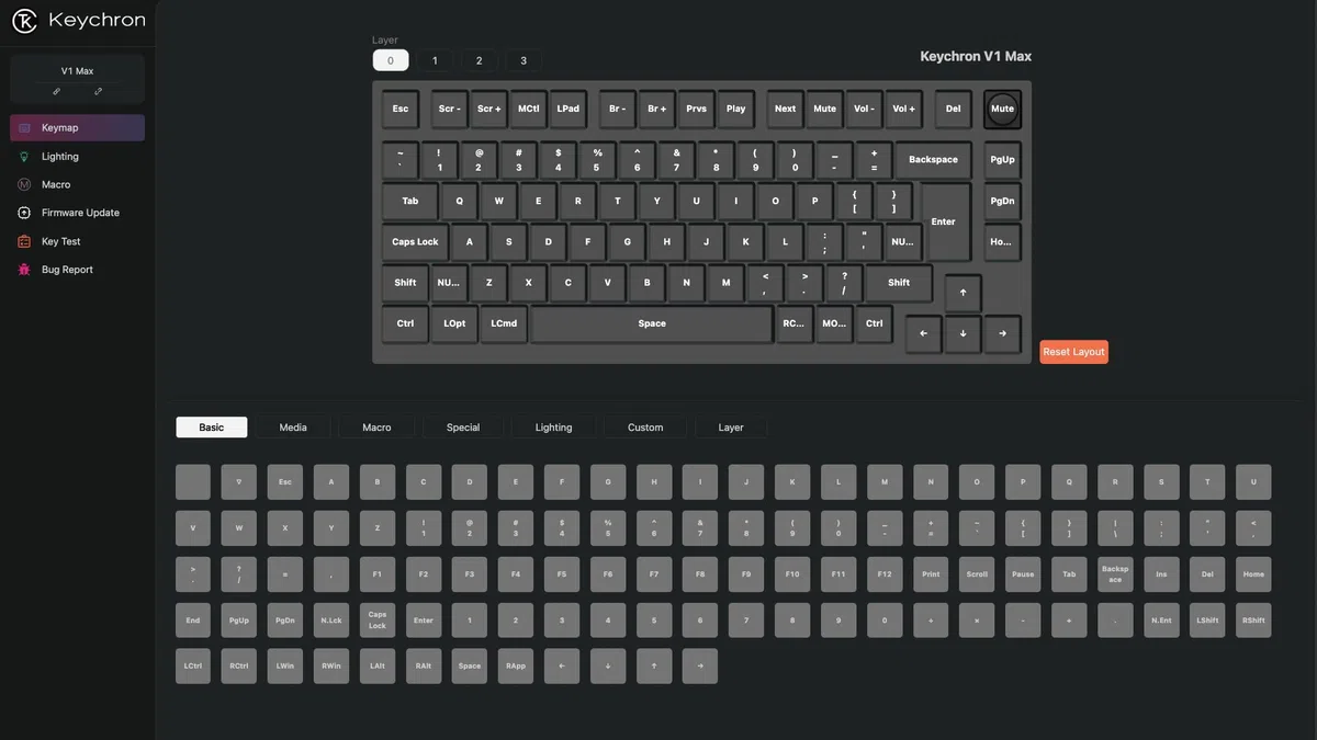 Keychron V1 Max 75% Mise en Page Clavier Mécanique sans Fil Personnalisé, 2.4GHz Bluetooth Cable Connection QMK/VIA Programmable, Hot-swap Gateron Jupiter Rouge Switch pour Mac/Windows/Linux FR Layout