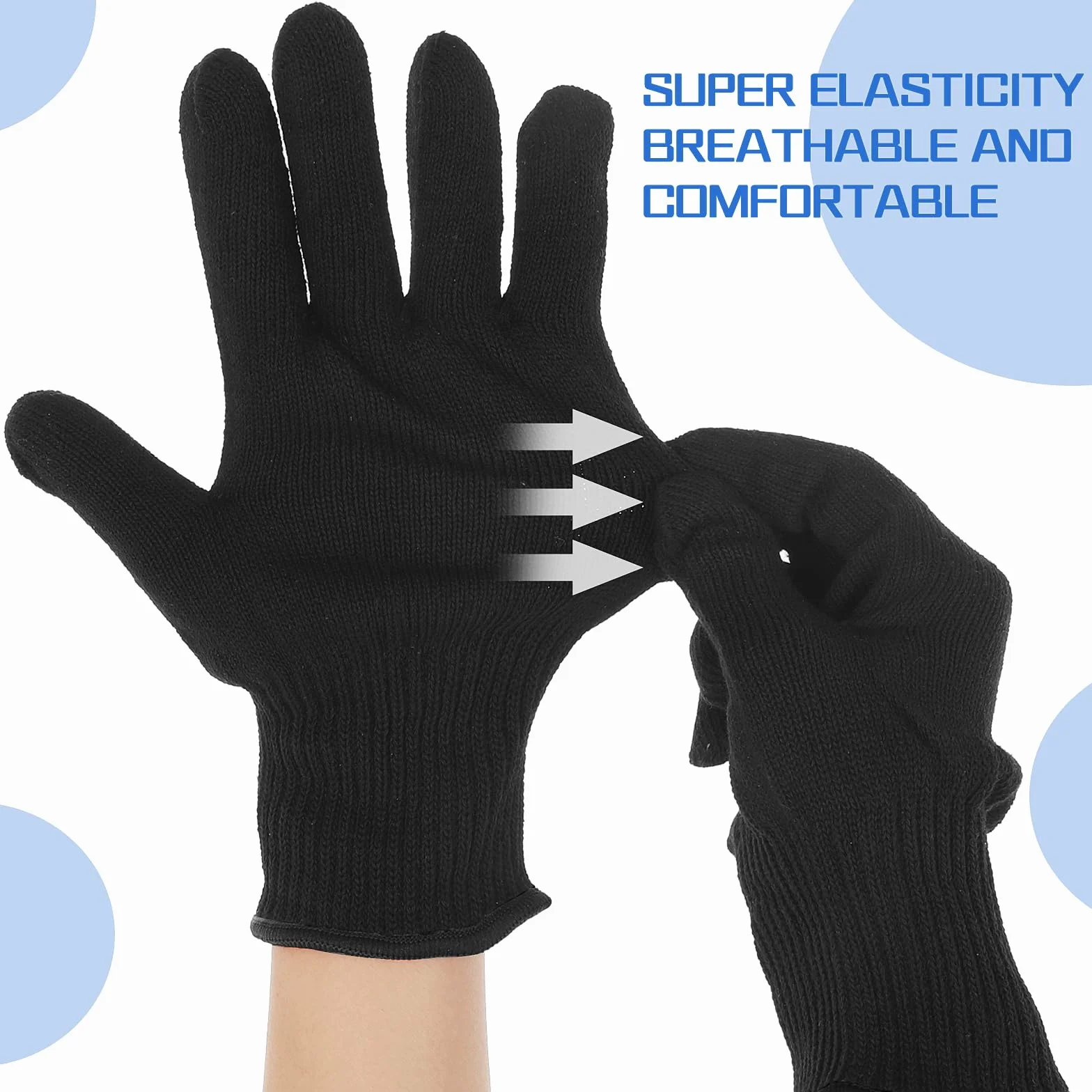 Gants résistants à la chaleur pour coiffure Lot de 2 - Blocage chaleur fers à friser bord noir
