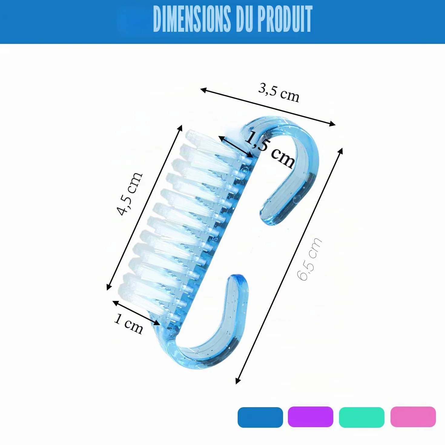 Brosse à Ongles 24 Pièces, Brosse de Nettoyage pour Récurer Les Ongles, Outil Nail Art