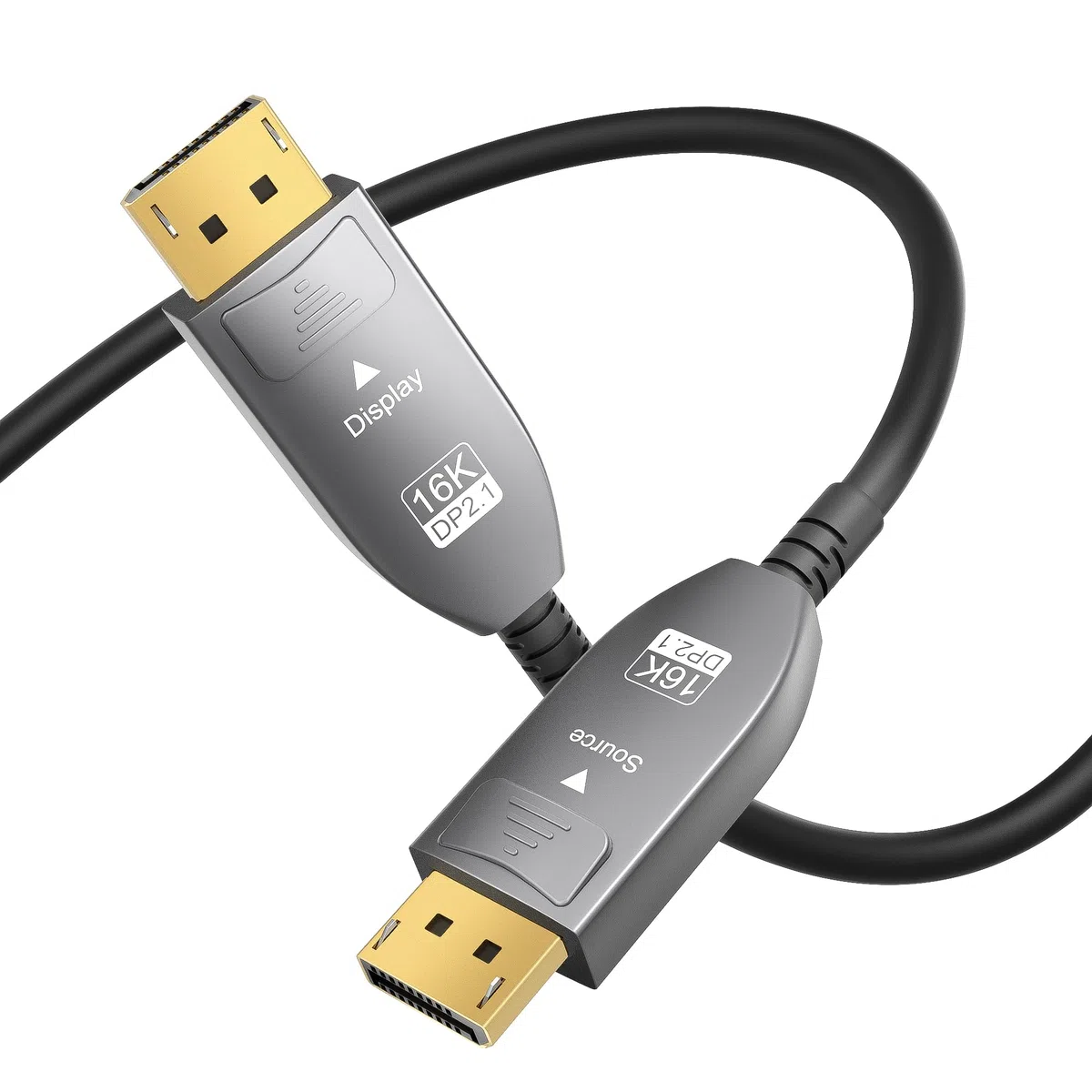 Câble DisplayPort 2.1 à fibre optique 16 K de 19,8 m de long, câble DP