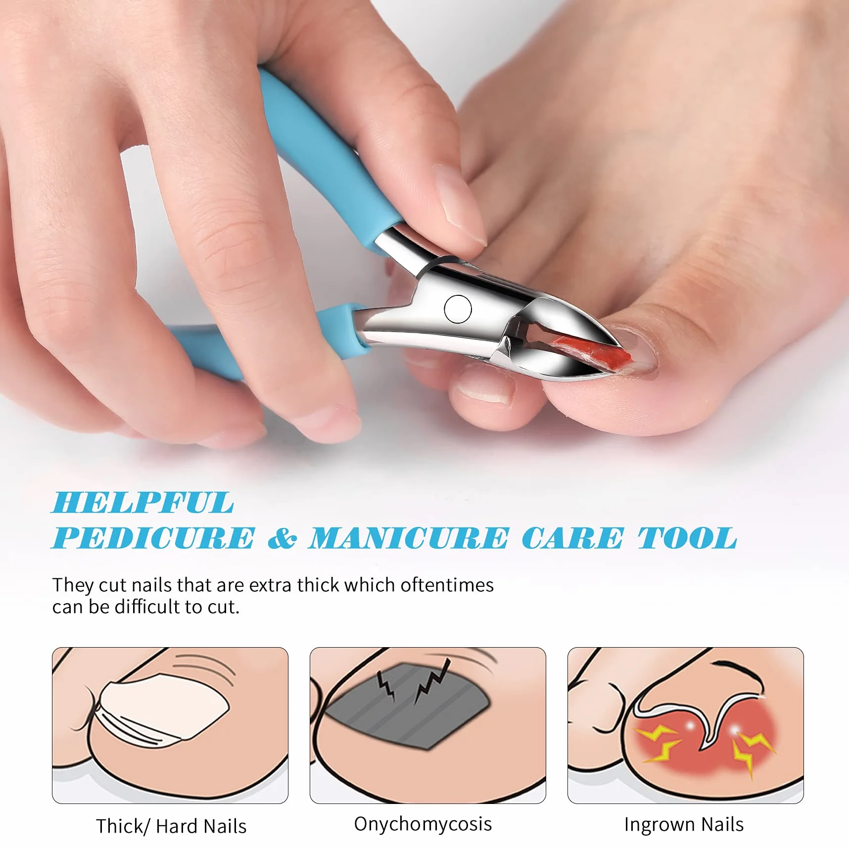 FVION Pince Coupe Ongle Professionnel Acier Inoxydable Poignée Souple Précision Ongles Incarné