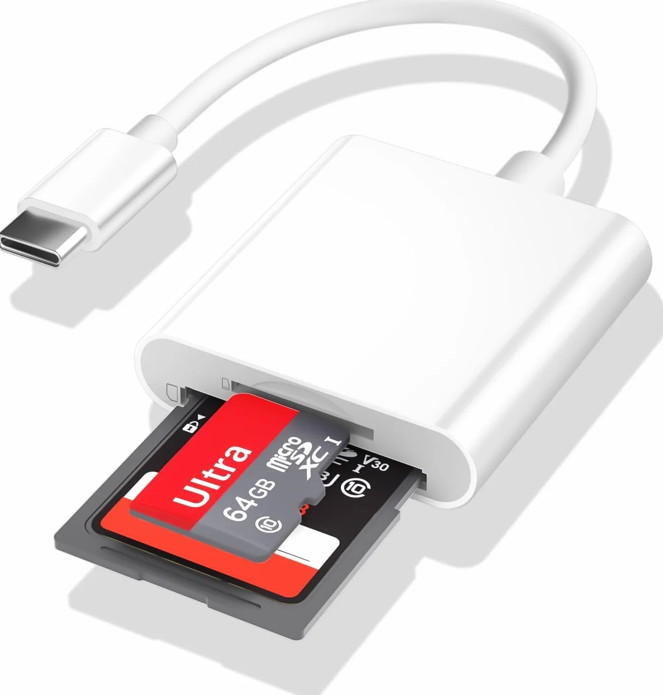 Lecteur de carte mémoire USB C double micro SD SD adaptateur USB-C vers micro SD SD pour iPhone 15 16 iPad MacBook Pro Air