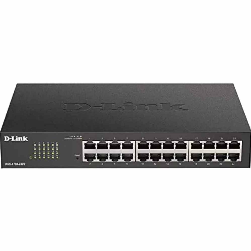 D-Link DGS-1100-24V2/E Switch administrable Smart Gigabit 24 Ports avec Prise en Charge VLAN, fonctionnalités de Couche 2, QoS, 802.3az EEE, sans Ventilateur - Cordon d'alimentation UE Uniquement
