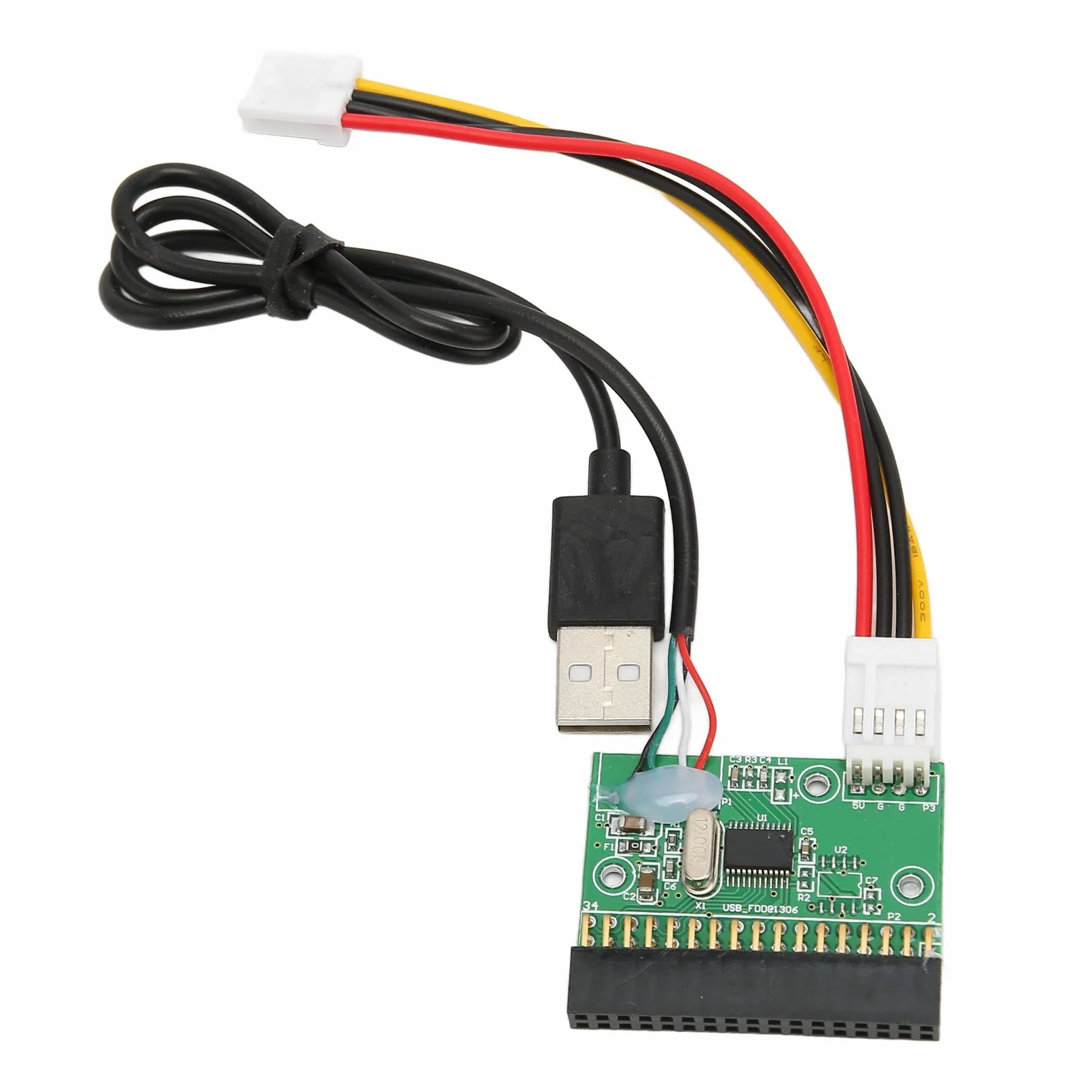 Denash Adaptateur Connecteur Lecteur Disquette 1,44 Mo 3,5 Pouces 34 Broches USB PCB Plug and Play