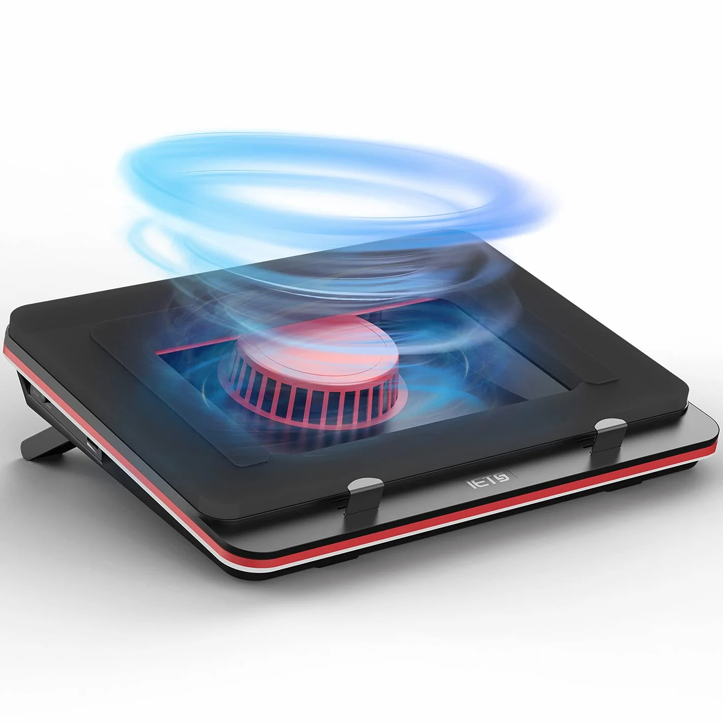 IETS GT500 Ventilateur turbo puissant 5000 tours/min pour ordinateur portable 13-17.3 pouces avec hub USB 3 ports
