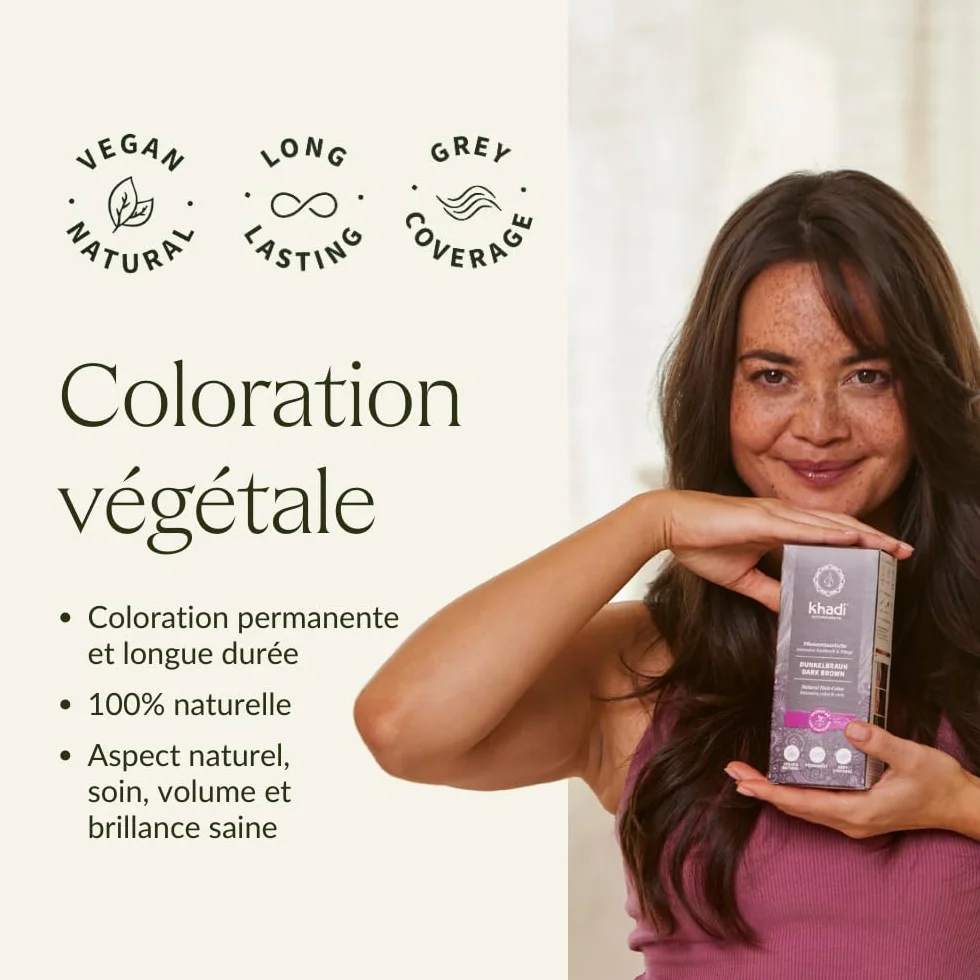 Khadi BRUN FONCÉ Coloration végétale 100% naturelle 100 g