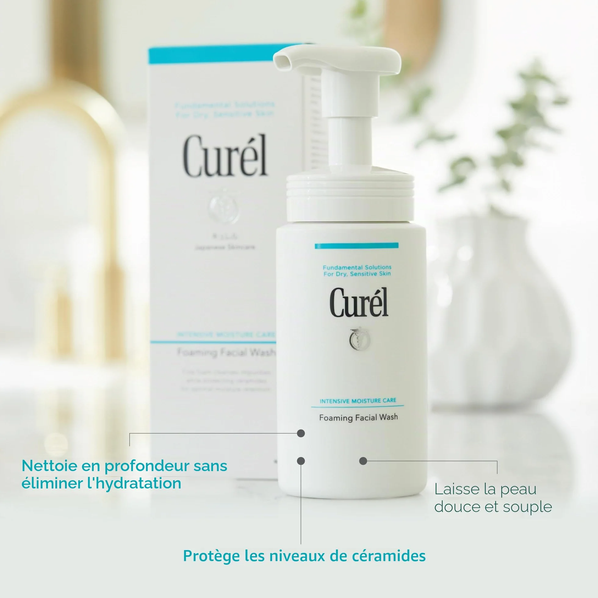 Curél Nettoyant Visage Moussant Peaux Sèches et Sensibles 150ml