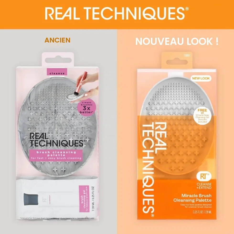 Real Techniques Palette de Nettoyage Gel Nettoyant Pinceaux Maquillage 8 Unité