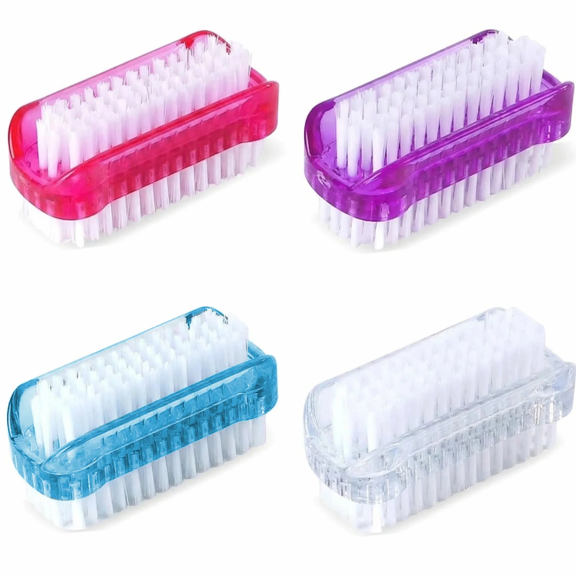 Brosse à Ongles Double Face 4 Pièces, Brosse de Nettoyage pour Cuticules, Ongles, Mains et Orteils