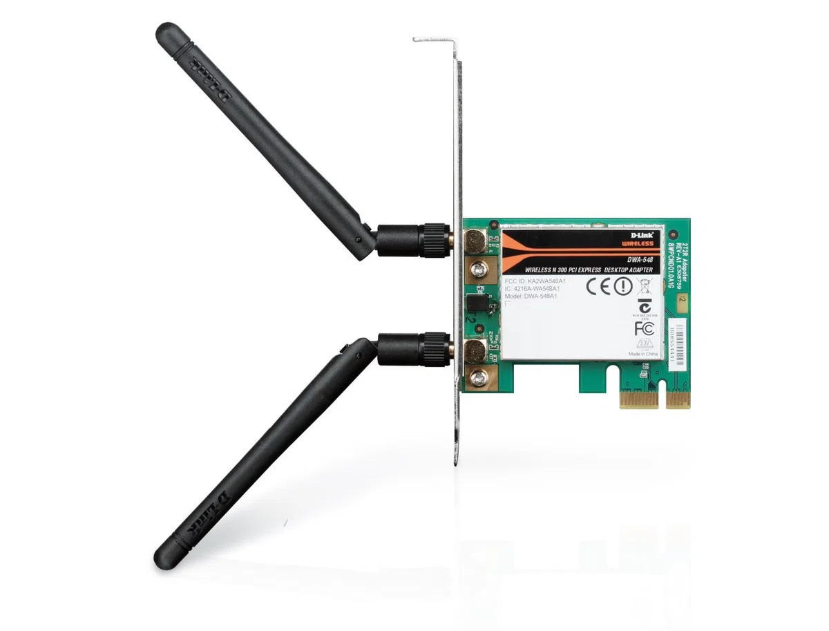 D-Link DWA-548 Adaptateur réseau WLAN 300 Mbit/s Interne sans Fil PCI Express WLAN 300 Mbit/s Vert