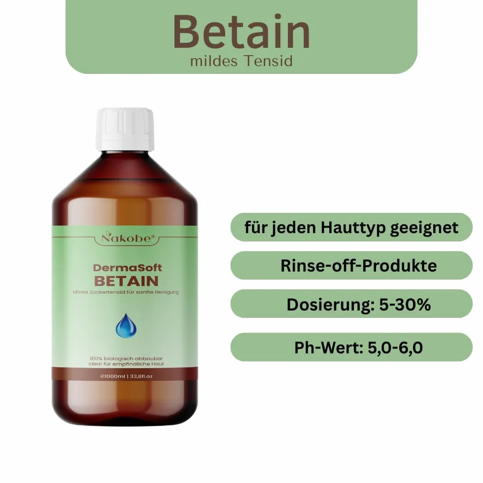 Cocamidopropyl Betaine 1000 ml – Tensioactif pour cosmétiques naturels, fabrication de savon, shampoing DIY, gel douche