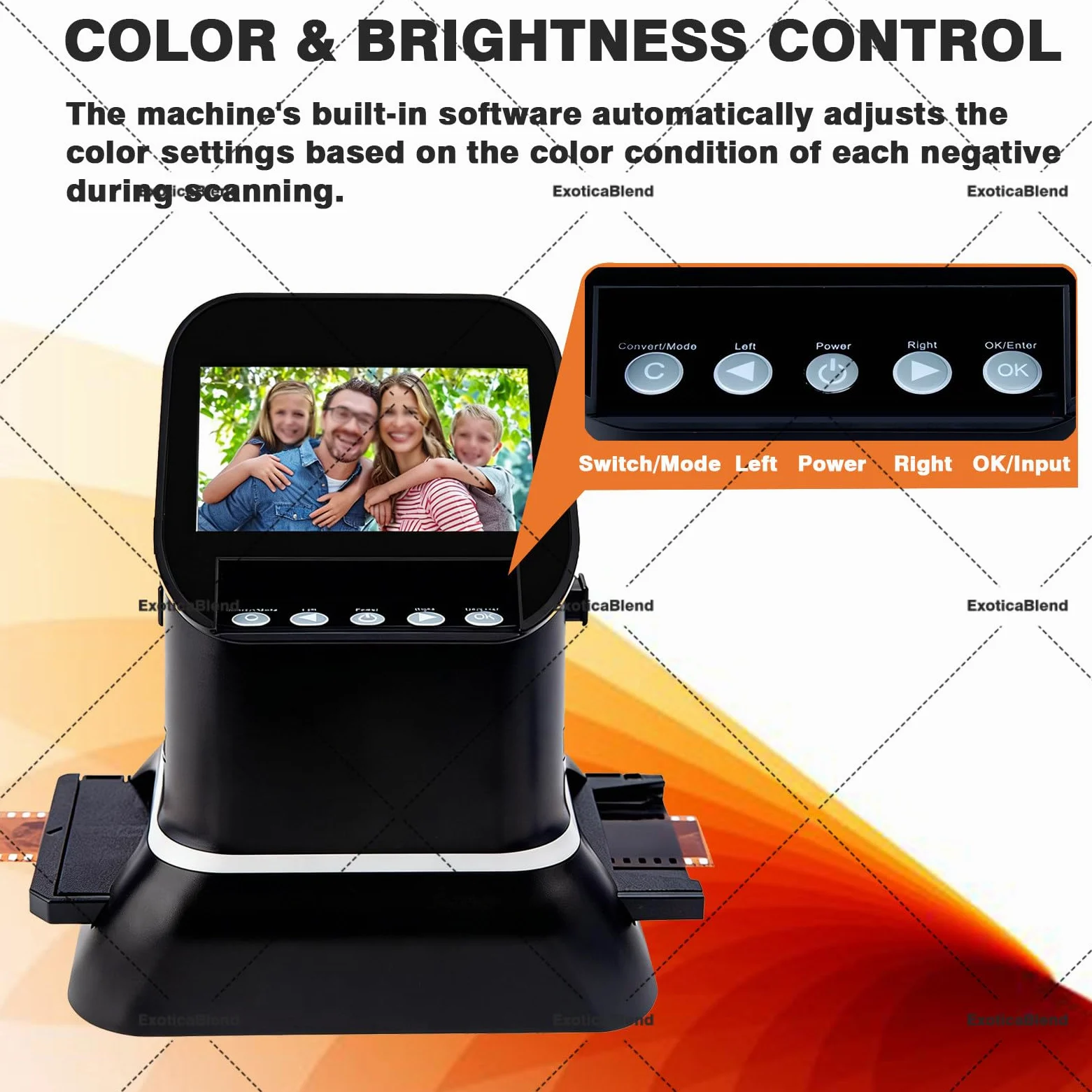 Scanner de Diapositives et Films 120 Haute Résolution, convertisseur Numérique 1080p pour Négatifs et Diapositives 35mm, 135, 126 et 127 Au Format JPEG