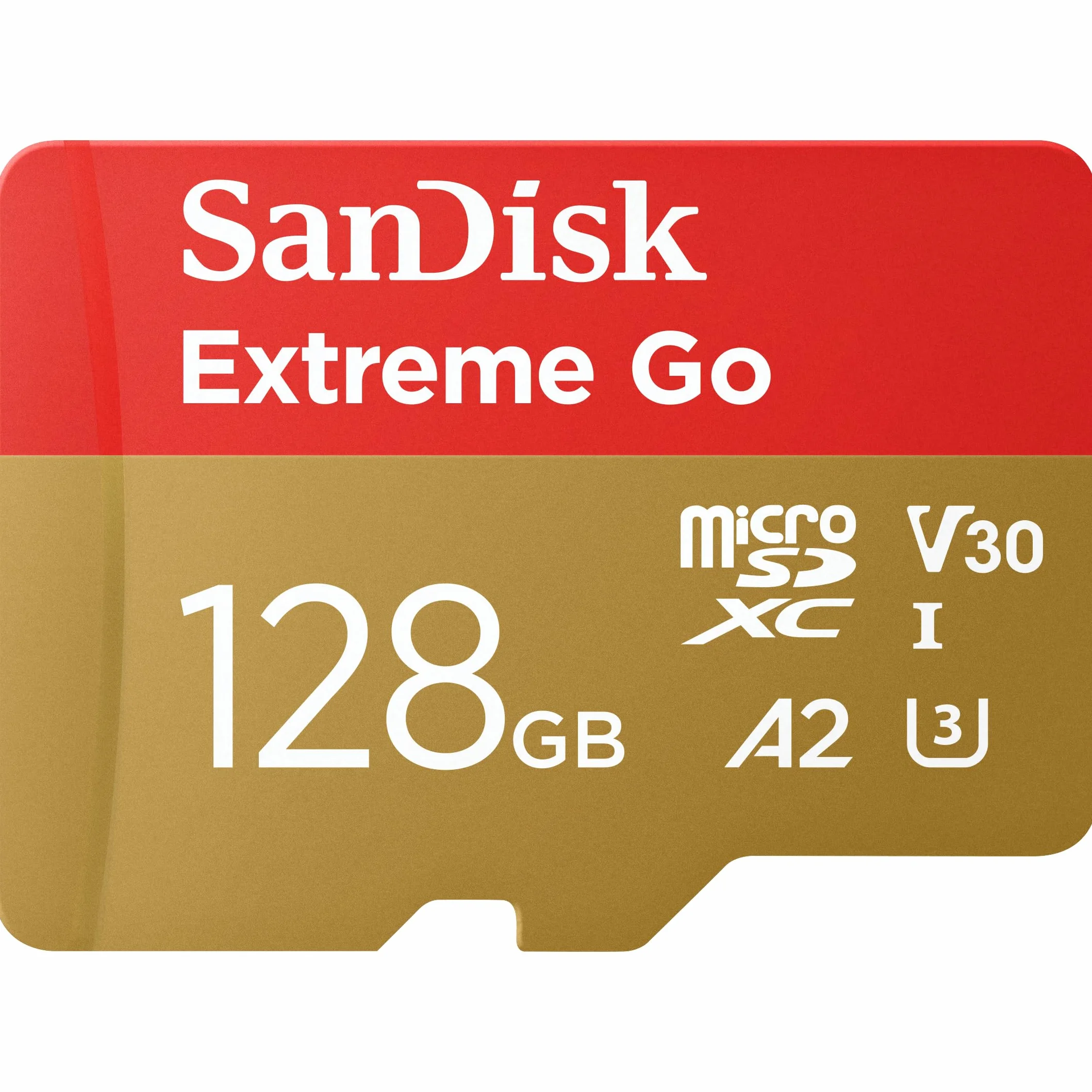 SanDisk 128Go Extreme Go Carte MicroSDXC + adaptateur SD UHS-I V30 Class 10 U3 jusqu'à 200 MB/s