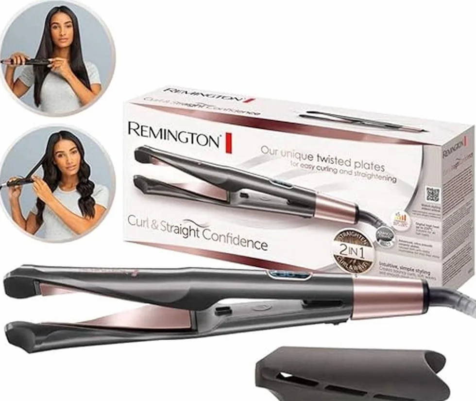 Remington Fer à lisser Curl&Straight Confidence S6606B Céramique Tourmaline Ultra 5 Réglages 150-230°C