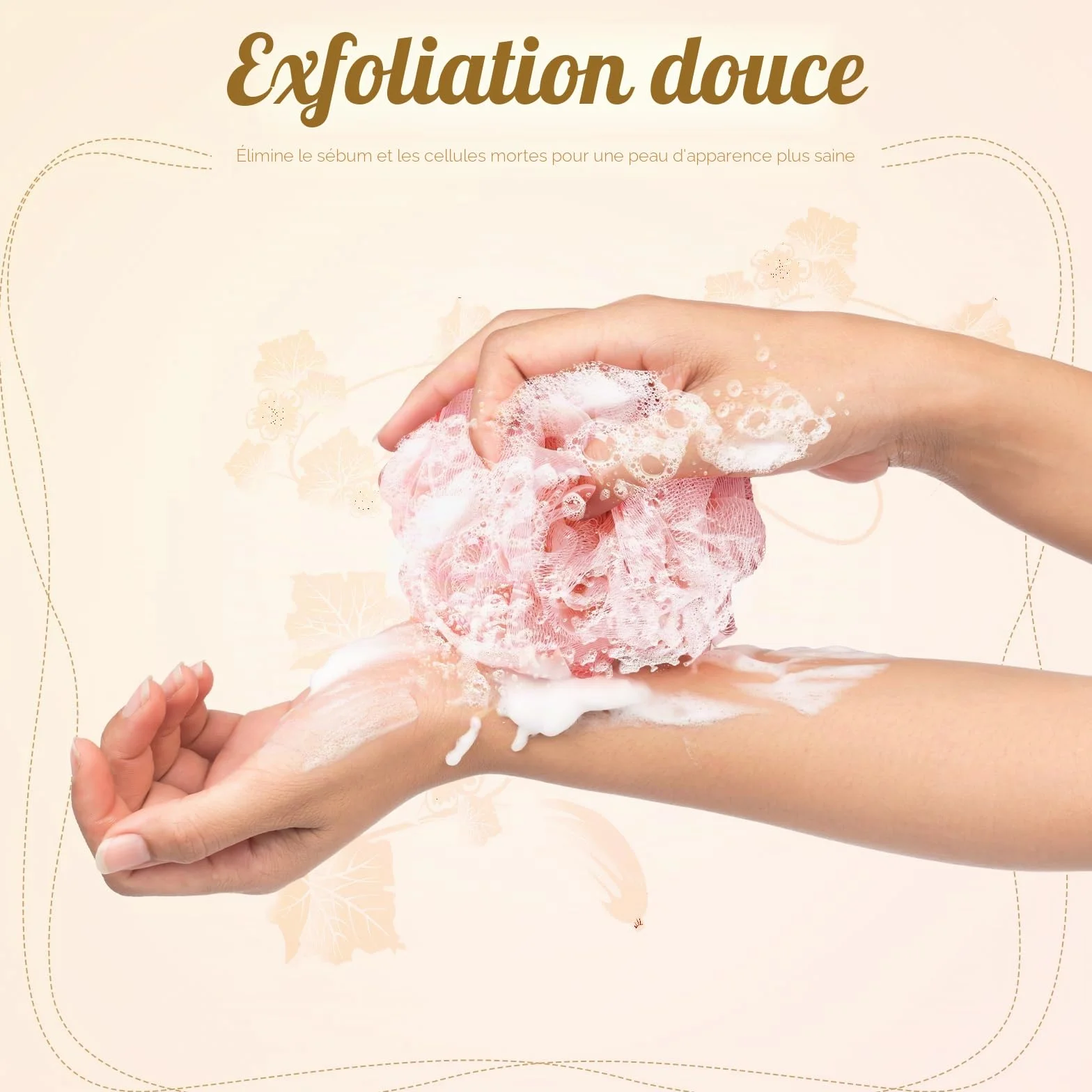 Luffa Lot de 4 éponges exfoliantes pour le corps et le bain – Éponges en luffa pour peaux sèches (bleu et violet)