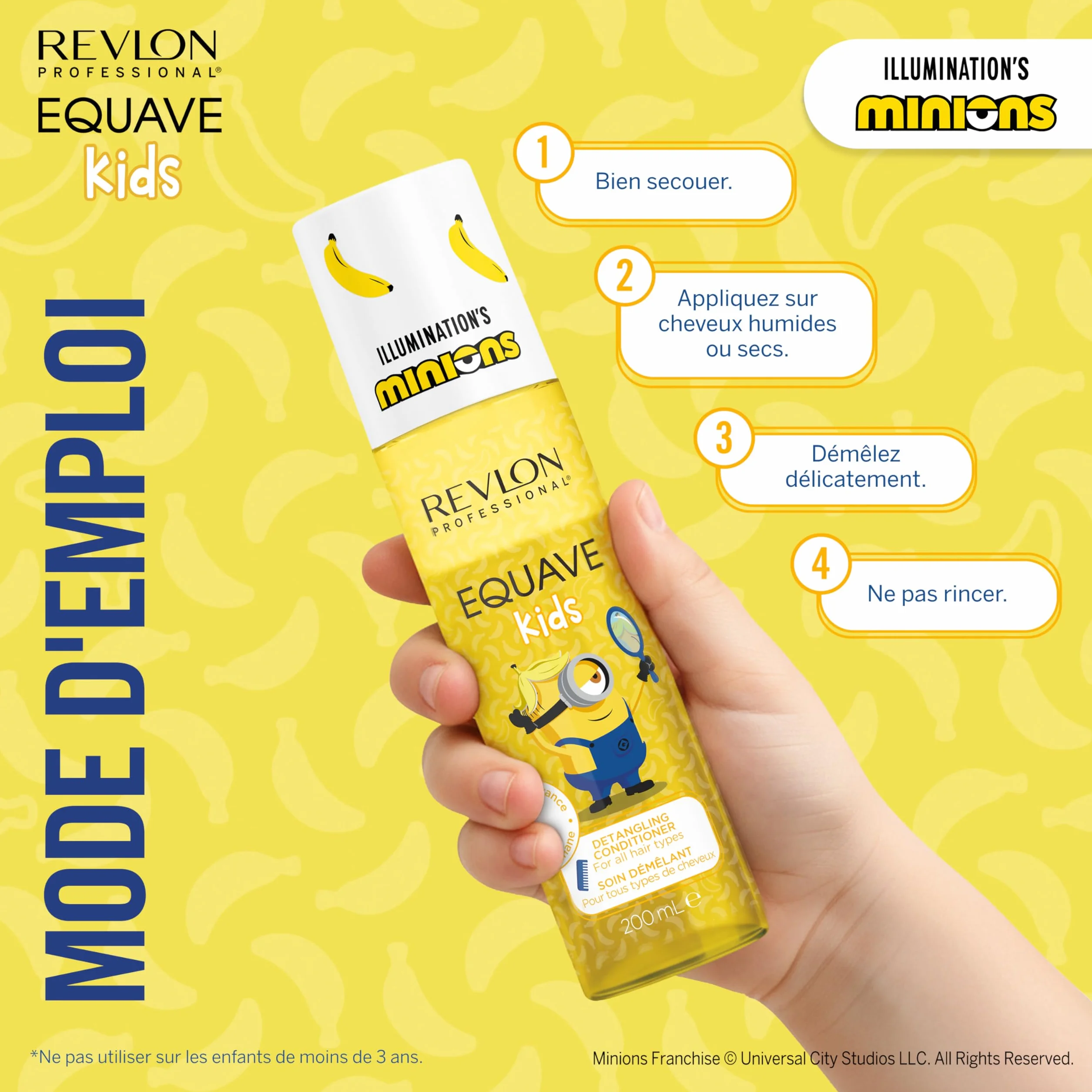 REVLON PROFESSIONAL Equave Kids MINIONS Spray démêlant 200 ml sans rinçage protection thermique 220 °C végane