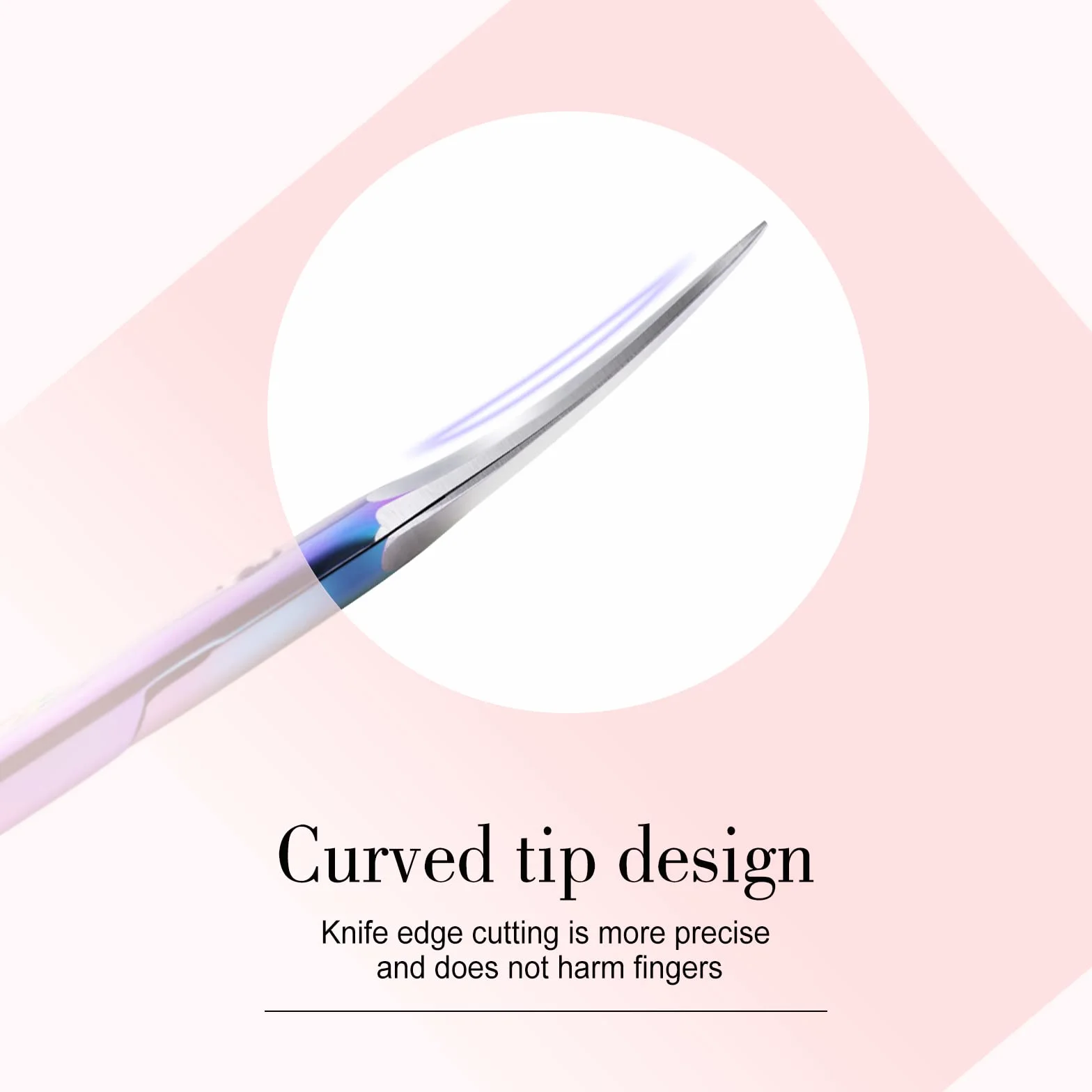 BNG Ciseaux à cuticules professionnels incurvés pour ongles, outil de pédicure manucure nail art violet