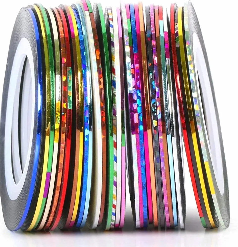 Nail Art Stickers Autocollants Bande 30 Couleurs Mélangées Rouleaux Décoration Ongles