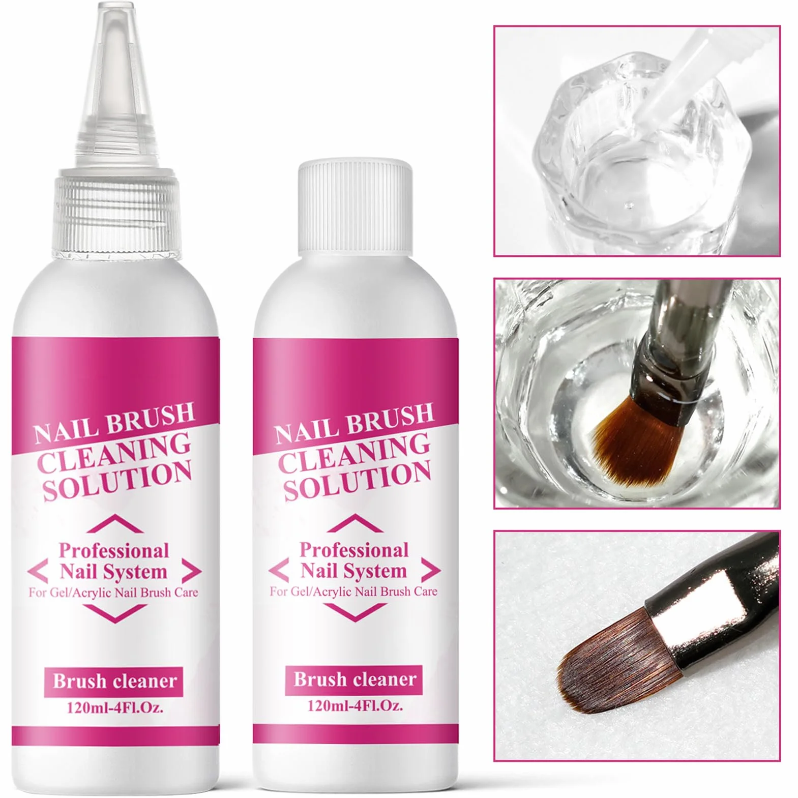 Slip Solution Nail Brush Cleaner Gel Remover Liquid 120ml Manicure Aid Salon-Grade Formula