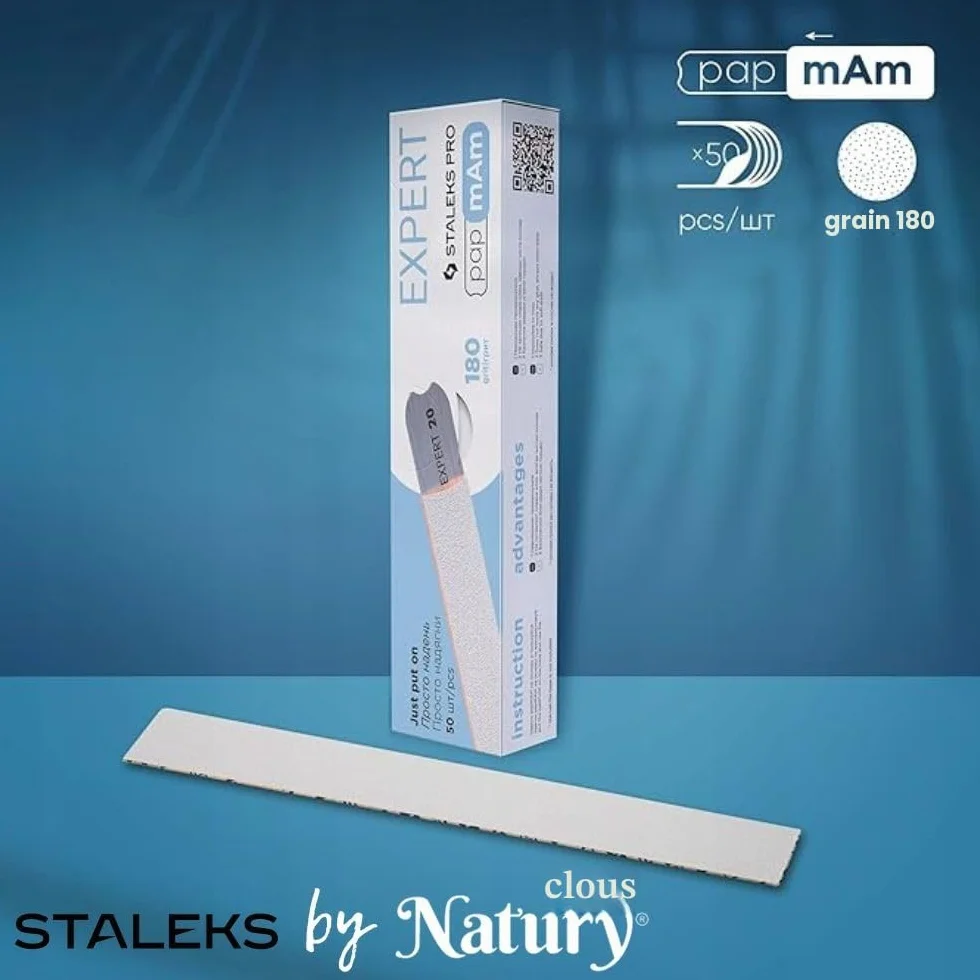 STALEKS PRO Papier écologique Housses de remplacement pour limes en minéral Expert 50 pièces Grain 180